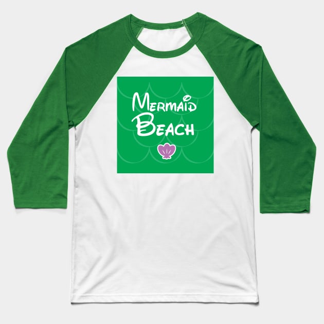 mermaid beach Baseball T-Shirt by AnnSaltyPaw